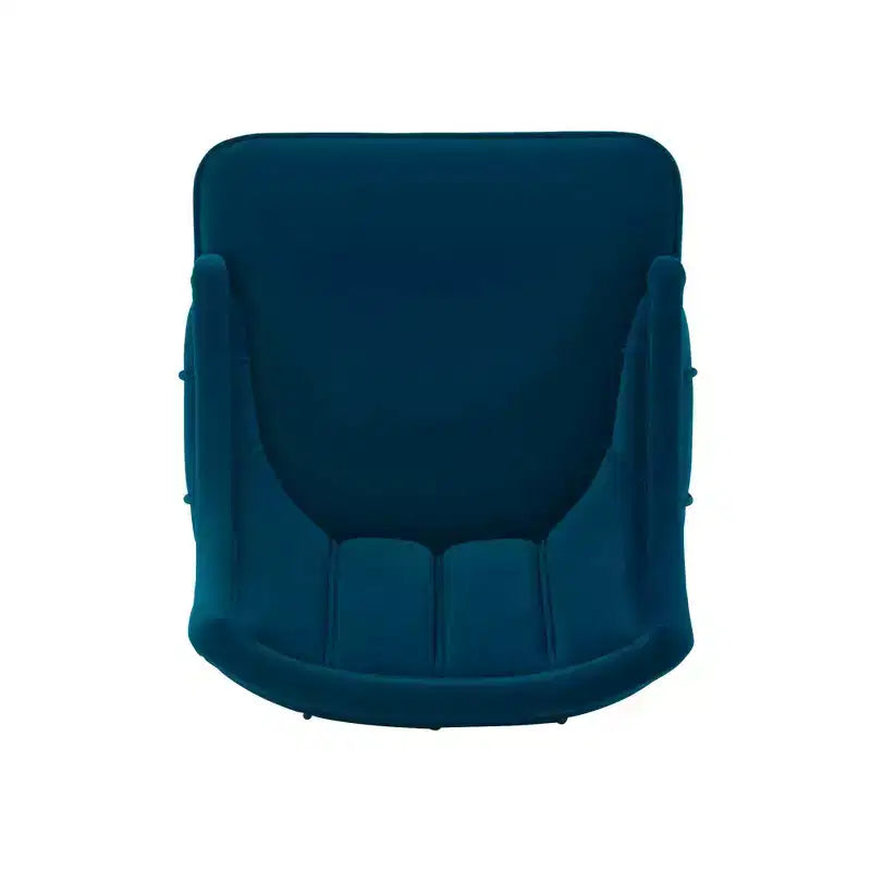 Chaise de salle à manger Eda en velours moderne Rembourrée Bleu Nuit - Manhattan Comfort