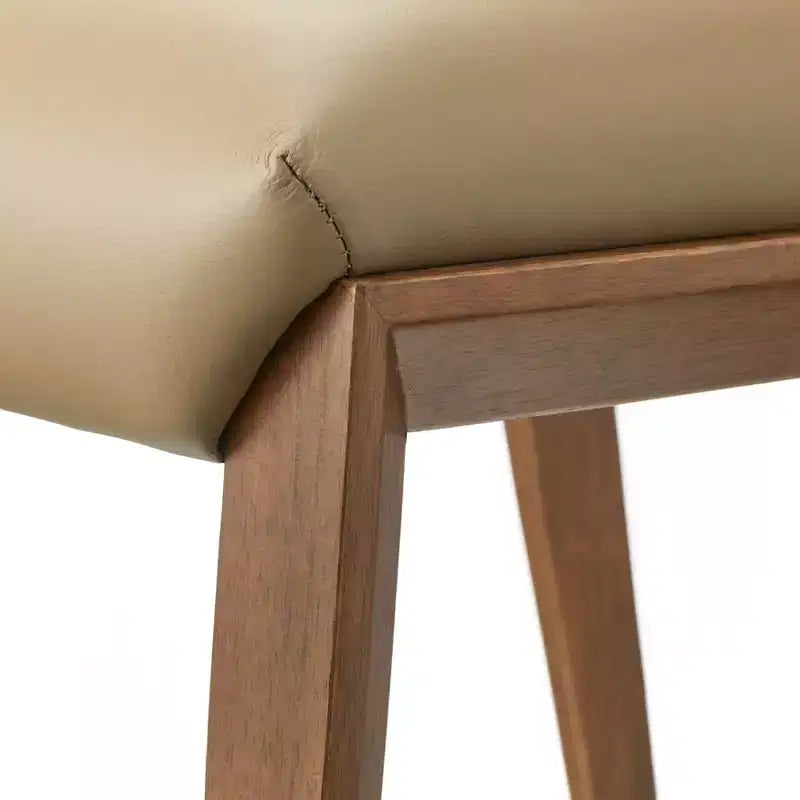 Lot de 2 chaises de salle à manger modernes en cuir Valissa Lifestorey Noyer/Gris-beige