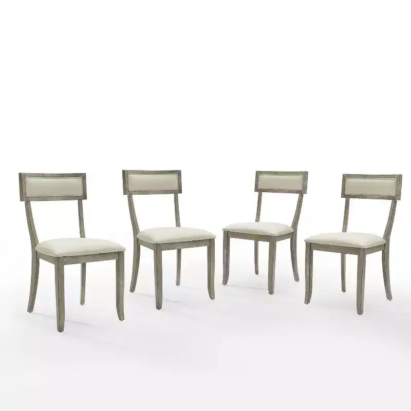Ensemble de 4 chaises de salle à manger Crosley Alessia : dossier rembourré, pieds évasés, revêtement en polyester
