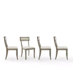 Ensemble de 4 chaises de salle à manger Crosley Alessia : dossier rembourré, pieds évasés, revêtement en polyester