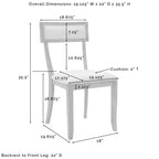 Ensemble de 4 chaises de salle à manger Crosley Alessia : dossier rembourré, pieds évasés, revêtement en polyester