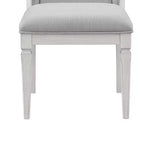 Chaise de salle à manger Katia en lin gris clair et finition blanc vieilli de 22,25 po - Acme Furniture
