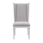 Chaise de salle à manger Katia en lin gris clair et finition blanc vieilli de 22,25 po - Acme Furniture