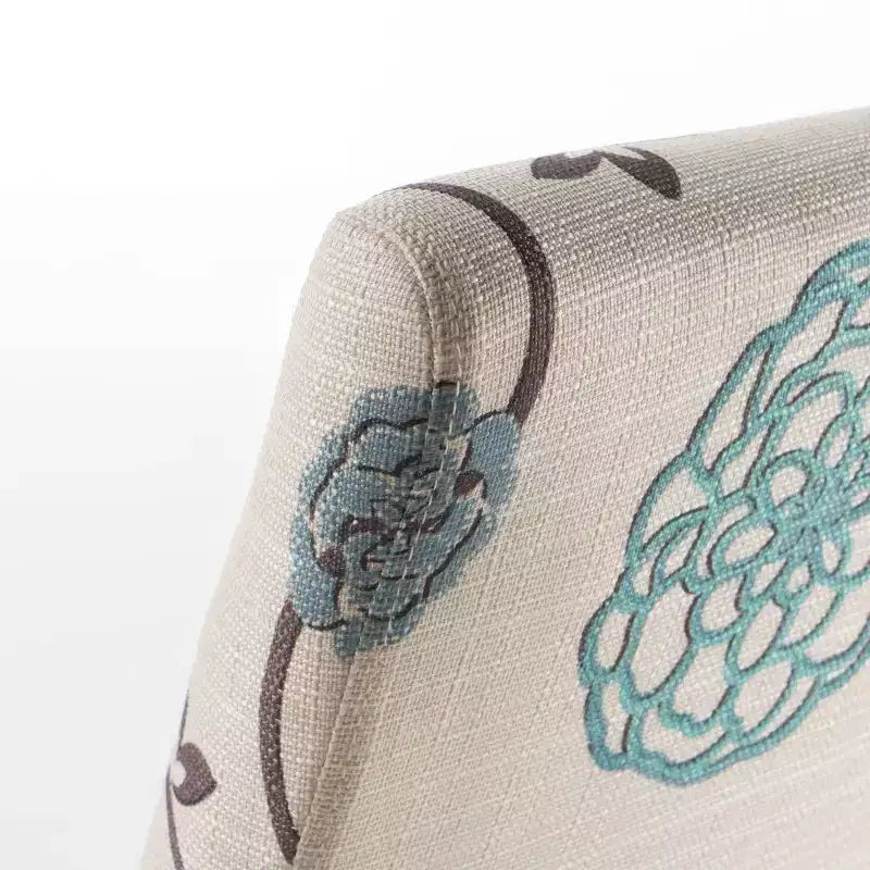 Christopher Knight Home Ensemble de 4 chaises de salle à manger contemporaines Pertica en tissu, beige clair à fleurs bleues : Rembourrées, pieds en bois d'hévéa, polyester
