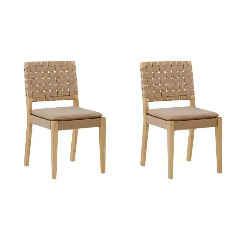 Nathan James Lot de 2 chaises de salle à manger Cohen en similicuir marron