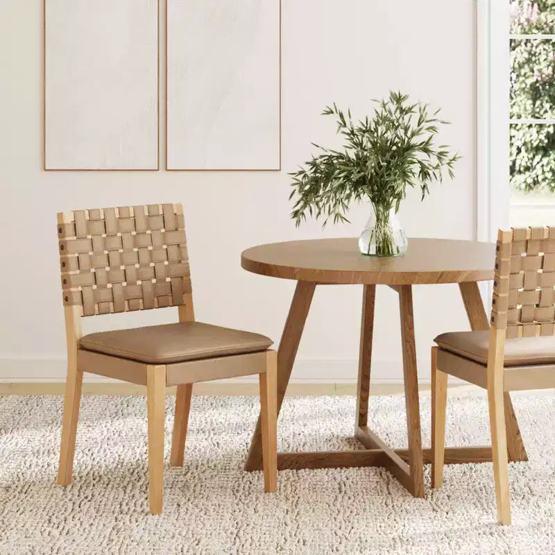 Nathan James Lot de 2 chaises de salle à manger Cohen en similicuir marron