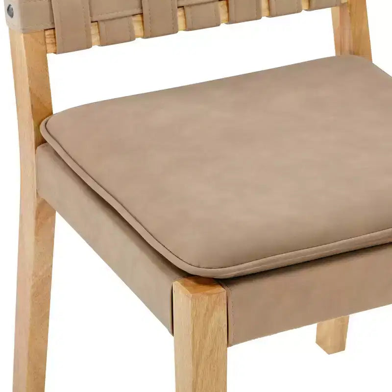 Nathan James Lot de 2 chaises de salle à manger Cohen en similicuir marron
