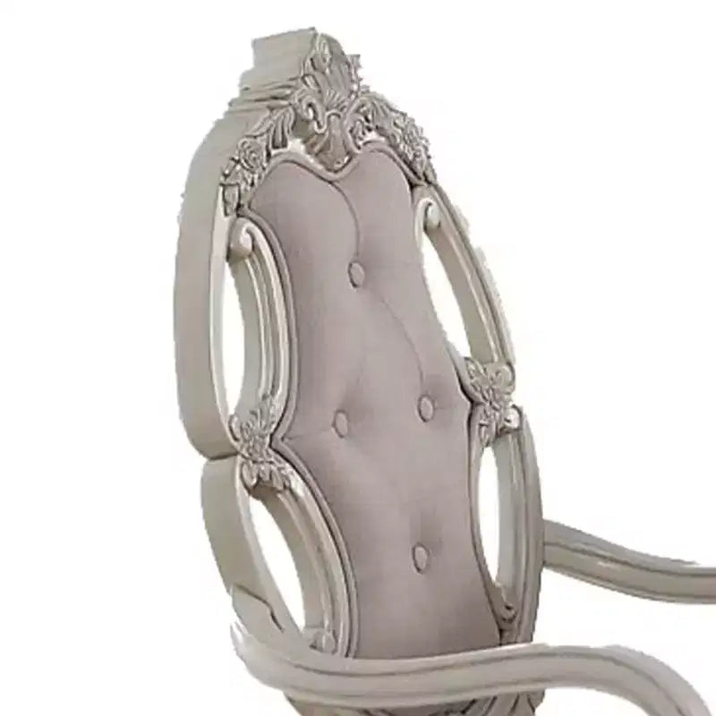 Chaise de salle à manger Ragenardus 23" en tissu et finition blanc antique - Acme Furniture