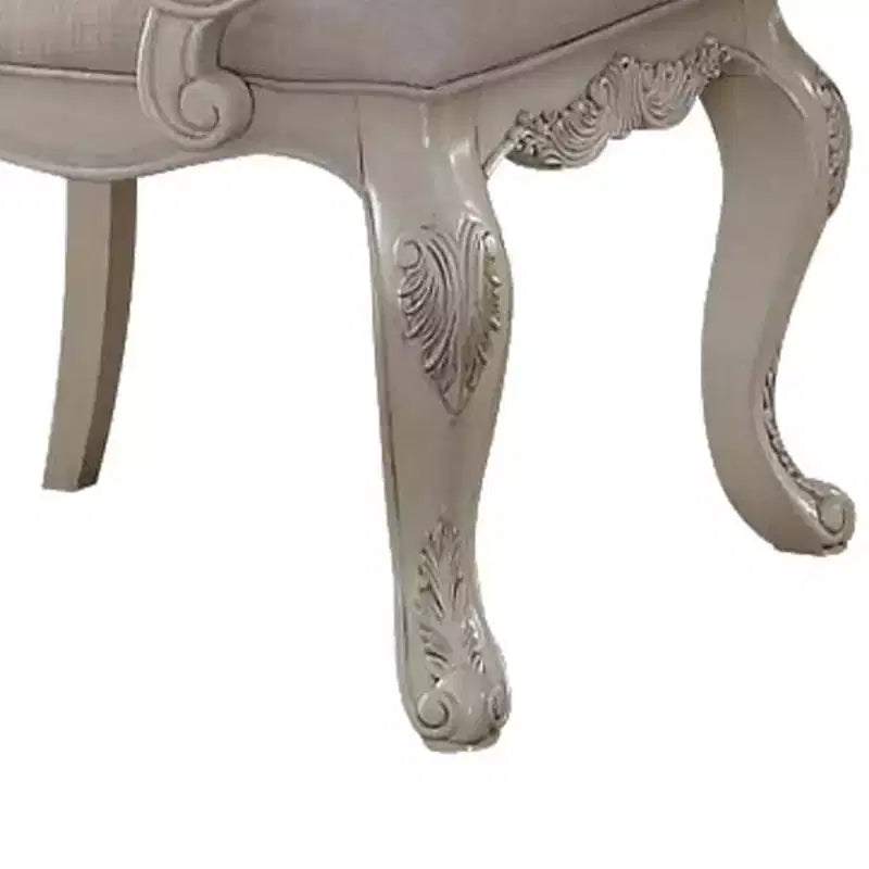 Chaise de salle à manger Ragenardus 23" en tissu et finition blanc antique - Acme Furniture