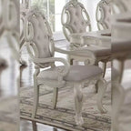Chaise de salle à manger Ragenardus 23" en tissu et finition blanc antique - Acme Furniture