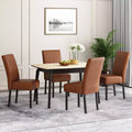 Christopher Knight Home Set of 4 Pertica Faux Leather Upholstered TStitch Dining Chairs Cognac Brown/Espresso