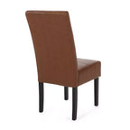 Christopher Knight Home Lot de 4 chaises de salle à manger Pertica rembourrées en similicuir Cognac marron/Espresso