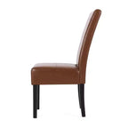 Christopher Knight Home Lot de 4 chaises de salle à manger Pertica rembourrées en similicuir Cognac marron/Espresso