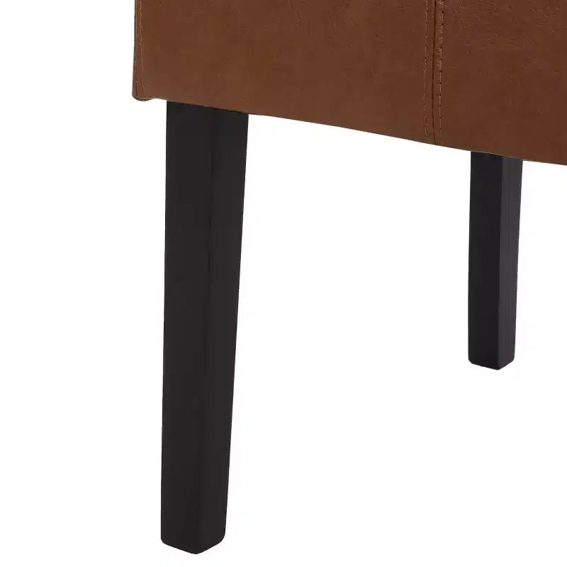 Christopher Knight Home Lot de 4 chaises de salle à manger Pertica rembourrées en similicuir Cognac marron/Espresso