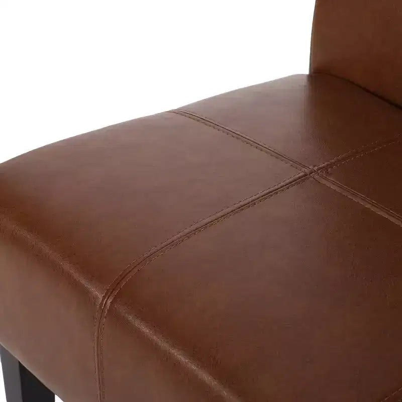 Christopher Knight Home Lot de 4 chaises de salle à manger Pertica rembourrées en similicuir Cognac marron/Espresso