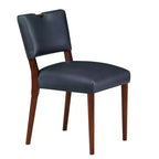 Chaise de salle à manger Bonito Comfort Pointe bleu nuit : lot de 2, revêtement en velours, poignée dorée, cadre en noyer
