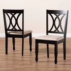 Baxton Studio Lot de 2 chaises de salle à manger en bois rembourrées Reneau, marron sable/espresso