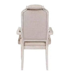 Chaise de salle à manger avec accoudoirs Wynsor, Acme Furniture, tissu/finition blanc cassé vieilli