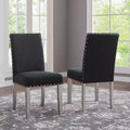 Brassex Set of 2 Bella Dining Chairs Dark Gray