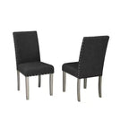 Brassex Lot de 2 chaises de salle à manger Bella Gris foncé