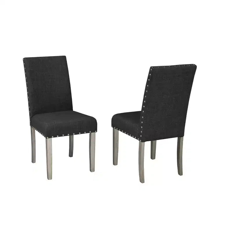 Brassex Lot de 2 chaises de salle à manger Bella Gris foncé