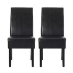 Christopher Knight Home Ensemble de 2 chaises de salle à manger Pollard en similicuir rembourrées Noir minuit/Espresso