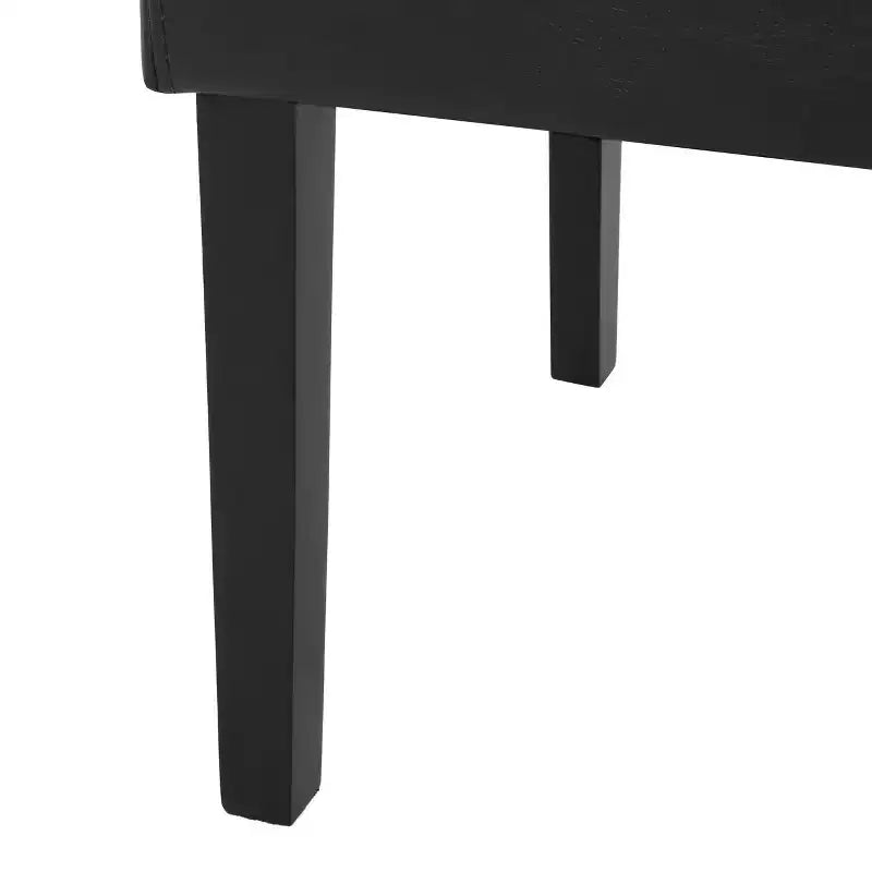 Christopher Knight Home Ensemble de 2 chaises de salle à manger Pollard en similicuir rembourrées Noir minuit/Espresso