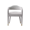 Manhattan Comfort Aspen Modern Tweed Upholstered Dining Armchair Silver Lining