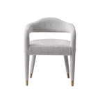 Manhattan Comfort Aspen Modern Tweed Upholstered Dining Armchair Silver Lining