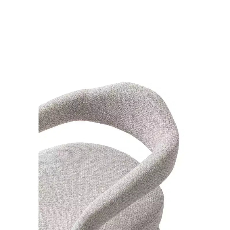 Manhattan Comfort Aspen Chaise de salle à manger moderne capitonnée en tweed Silver Lining