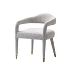 Manhattan Comfort Aspen Chaise de salle à manger moderne capitonnée en tweed Silver Lining