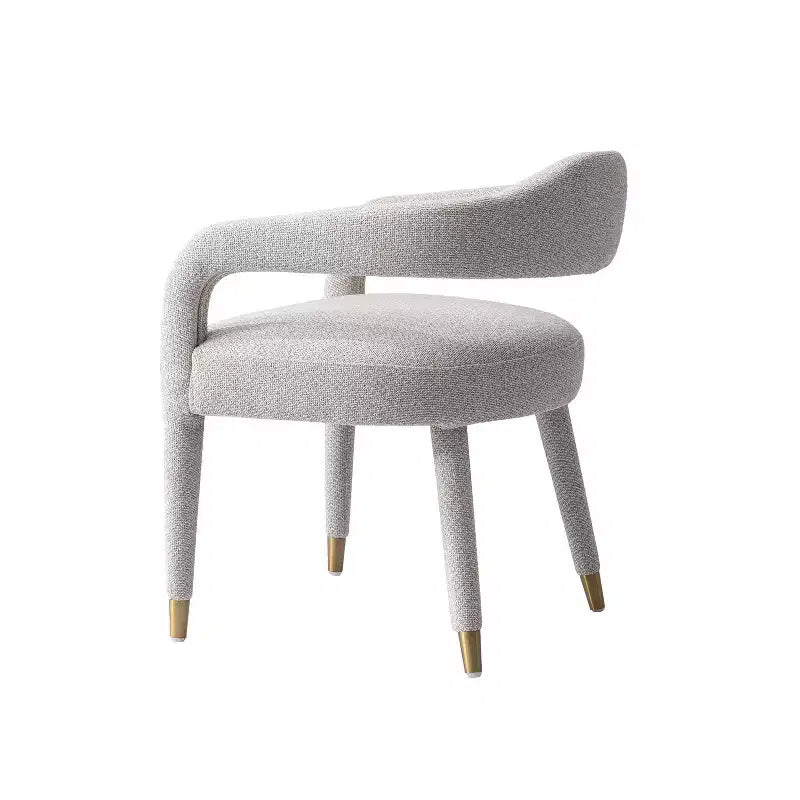 Manhattan Comfort Aspen Chaise de salle à manger moderne capitonnée en tweed Silver Lining
