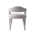 Manhattan Comfort Aspen Chaise de salle à manger moderne capitonnée en tweed Silver Lining