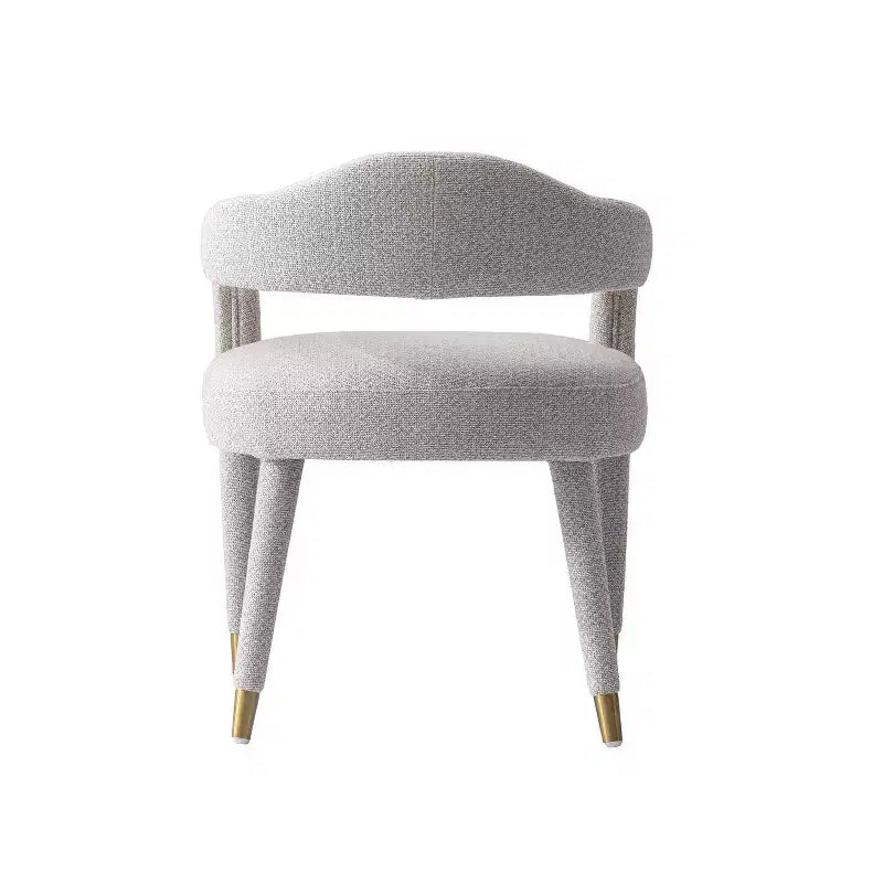 Manhattan Comfort Aspen Chaise de salle à manger moderne capitonnée en tweed Silver Lining