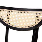 Baxton Studio Lot de 2 chaises de salle à manger Dannell en tissu et bois : style Mid-Century, détails en rotin, rembourrage en mousse