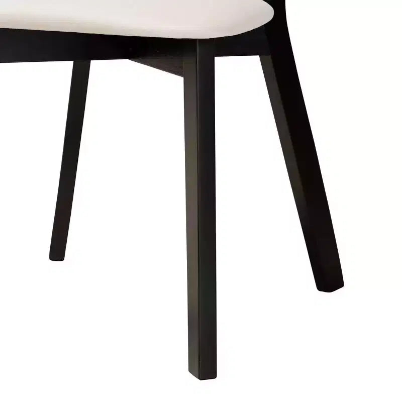 Baxton Studio Lot de 2 chaises de salle à manger Dannell en tissu et bois : style Mid-Century, détails en rotin, rembourrage en mousse