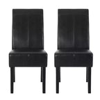 Christopher Knight Home Set of 2 Pertica Faux Leather Upholstered T Stitch Dining Chairs Midnight Black/Espresso