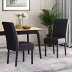 Christopher Knight Home Lot de 2 Chaises de Salle à Manger Pertica en Faux Cuir Rembourrées avec Surpiqûres Noir Minuit/Espresso