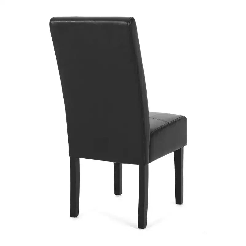 Christopher Knight Home Lot de 2 Chaises de Salle à Manger Pertica en Faux Cuir Rembourrées avec Surpiqûres Noir Minuit/Espresso