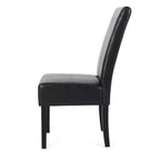 Christopher Knight Home Lot de 2 Chaises de Salle à Manger Pertica en Faux Cuir Rembourrées avec Surpiqûres Noir Minuit/Espresso