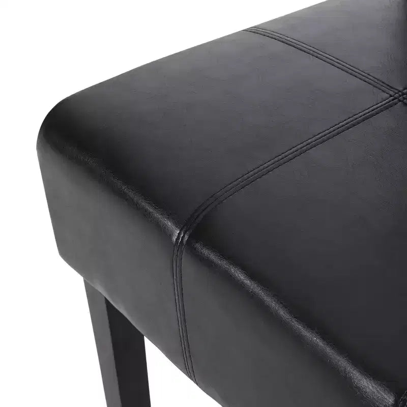 Christopher Knight Home Lot de 2 Chaises de Salle à Manger Pertica en Faux Cuir Rembourrées avec Surpiqûres Noir Minuit/Espresso