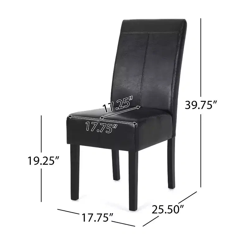 Christopher Knight Home Lot de 2 Chaises de Salle à Manger Pertica en Faux Cuir Rembourrées avec Surpiqûres Noir Minuit/Espresso