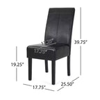 Christopher Knight Home Lot de 2 Chaises de Salle à Manger Pertica en Faux Cuir Rembourrées avec Surpiqûres Noir Minuit/Espresso