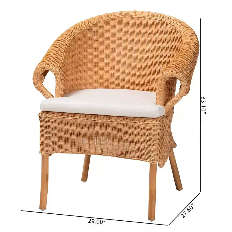 Chaise de salle à manger Tamara Rattan Honey de Bali & Pari