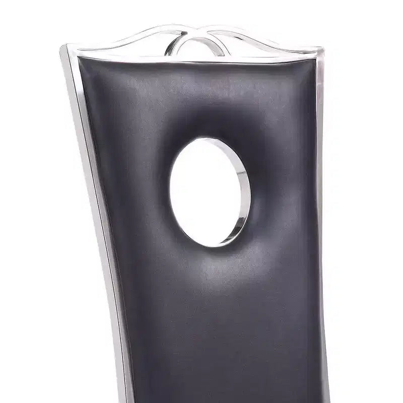 Chaises de salle à manger Cyrene Acme Furniture Similicuir noir/Acier inoxydable
