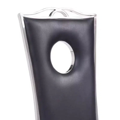 Chaises de salle à manger Cyrene Acme Furniture Similicuir noir/Acier inoxydable