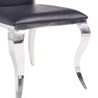 Chaises de salle à manger Cyrene Acme Furniture Similicuir noir/Acier inoxydable