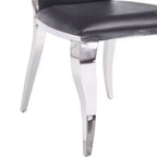Chaises de salle à manger Cyrene Acme Furniture Similicuir noir/Acier inoxydable