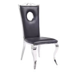 Chaises de salle à manger Cyrene Acme Furniture Similicuir noir/Acier inoxydable