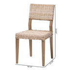 Chaise de salle à manger bali & pari Barossa en rotin et bois d'acajou gris Kubu/taupe rustique